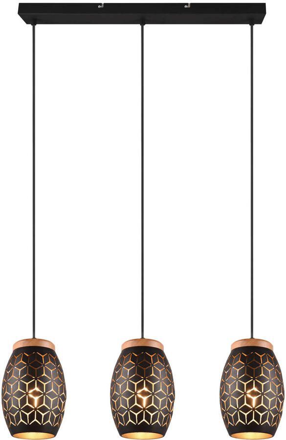REALITY BIDAR Hanglamp Zwart-goud excl. 3x E27 4 W