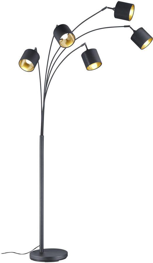TRIO Reality vloerlamp Tommy 200 cm 5x E14 staal 28W matzwart