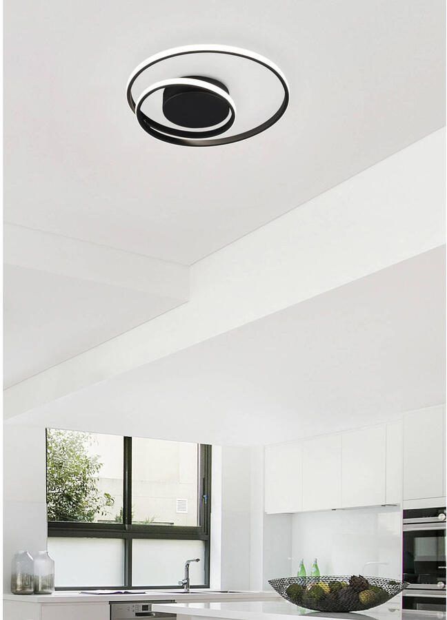 REALITY ZIBAL Plafondlamp Zwart mat incl. 1x SMD 22 W - Foto 2