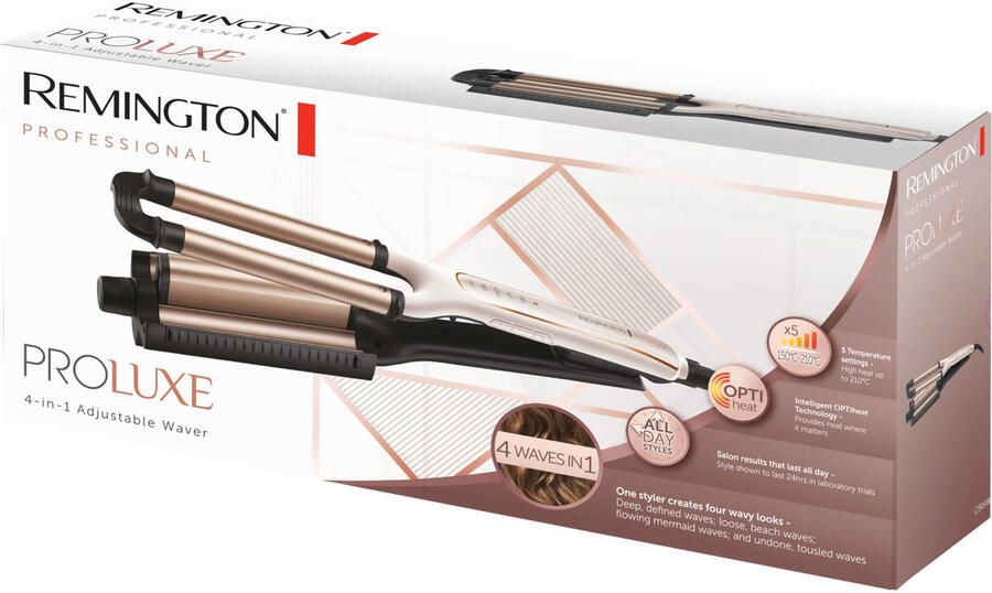 Remington CI91AW-krultang Proluxe 4-in-1-krultang 4 Wave-stijlen Ceramic Grip Tech-coating OptiHeat-technologie - Foto 6