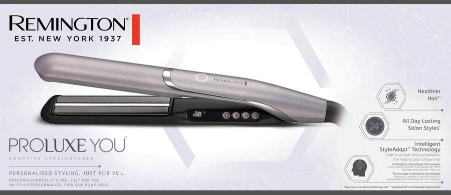 Remington PROluxe You S9880 stijltang 9 temperaturen 150 tot 230° StyleAdapt Intelligent Technology opbergmat