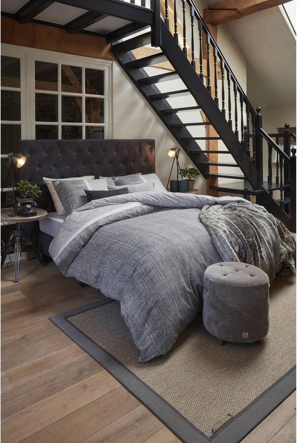 Linolux Rivièra Maison Rivièra Maison Amsterdam Loft dekbedovertrek Lits-jumeaux (240x200 220 cm + 2 slopen) Katoen Grijs - Foto 2