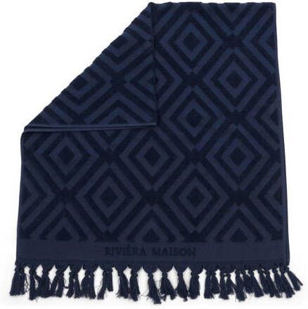 Riviera Maison Handdoeken 70x140 RM Chic Towel Blauw 1 Stuks