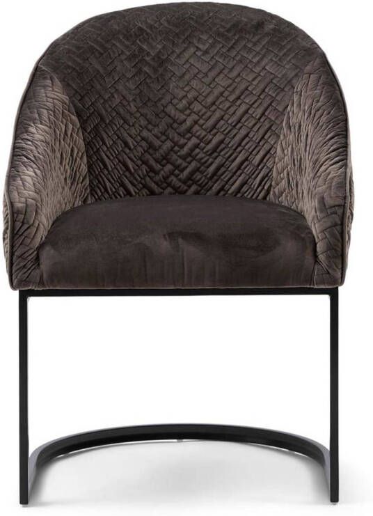 Riviera Maison Eetkamerstoel Met Armleuning Lincoln Dining Armchair Velvet Antraciet Grijs