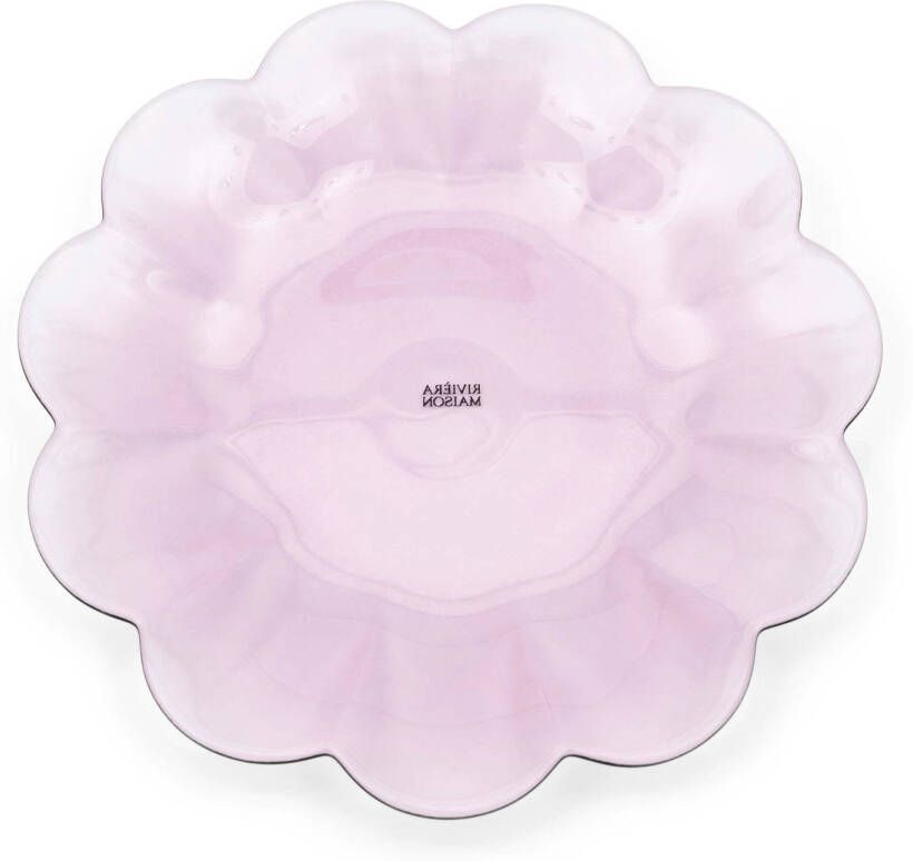 Riviera Maison Dinerbord Roze glazen bord transparant Toulouse diep bord 21 cm