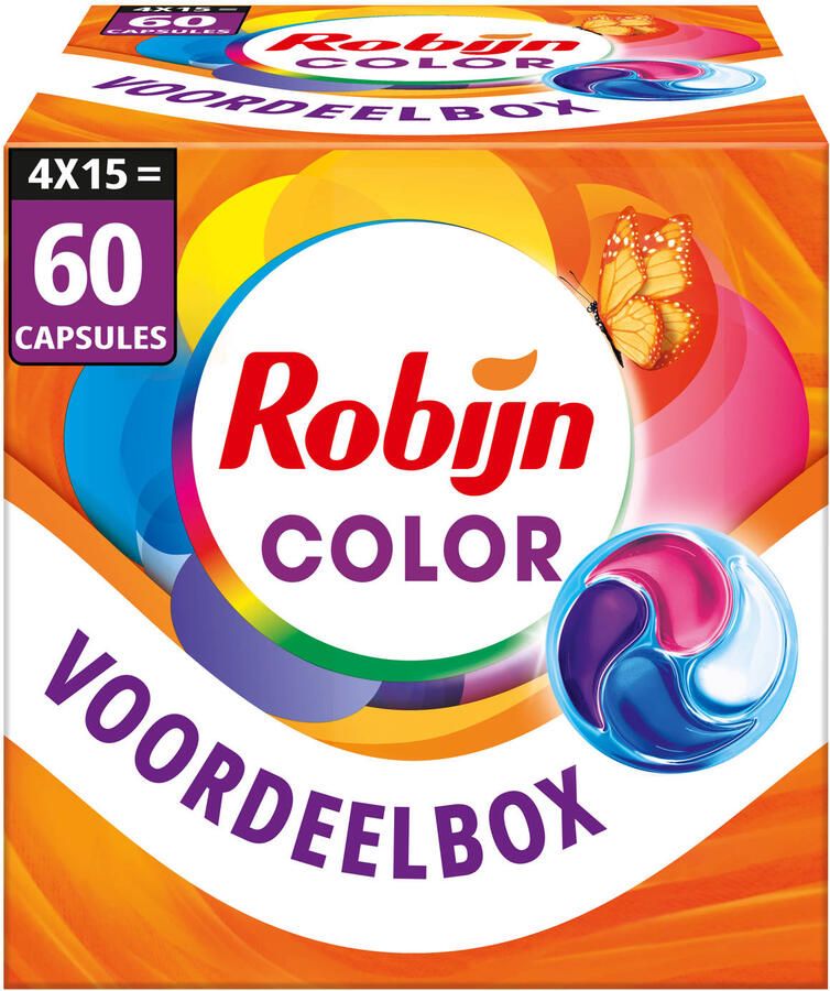 Robijn Classics 4-in-1 wascapsules Color 4 x 15 wasbeurten 60 wasbeurten