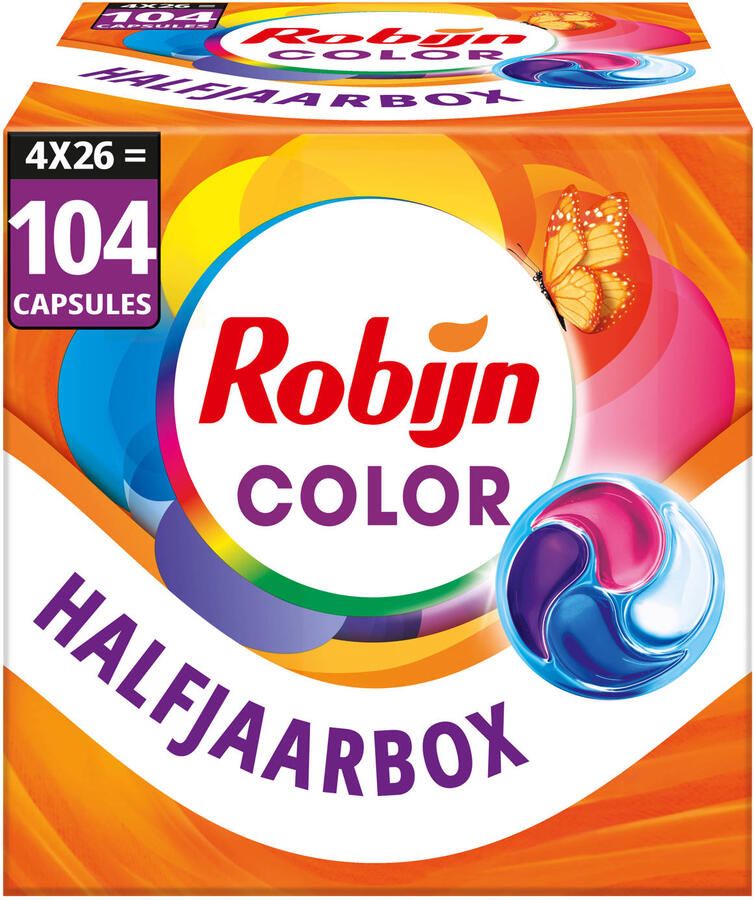 Robijn Classics 4-in-1 wascapsules Color 4 x 26 wasbeurten 104 wasbeurten