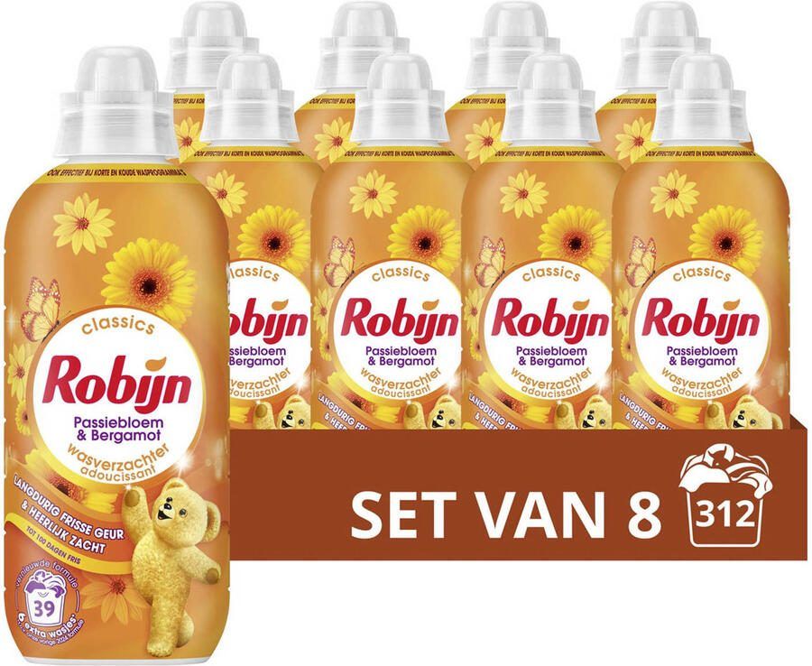 Robijn Classics Passiebloem & Bergamot wasverzachter 8 x 39 wasbeurten 312 wasbeurten