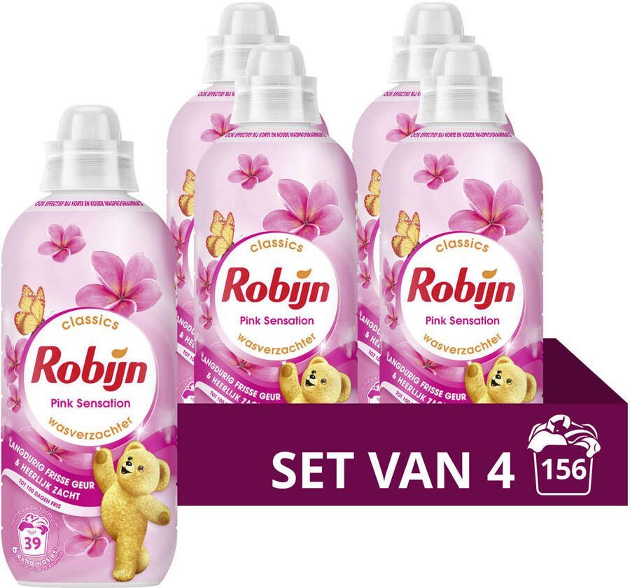 Robijn Classics Pink Sensation wasverzachter 4 x 39 wasbeurten 156 wasbeurten