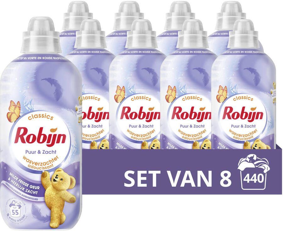 Robijn Classics Puur & Zacht wasverzachter 8 x 55 wasbeurten 440 wasbeurten