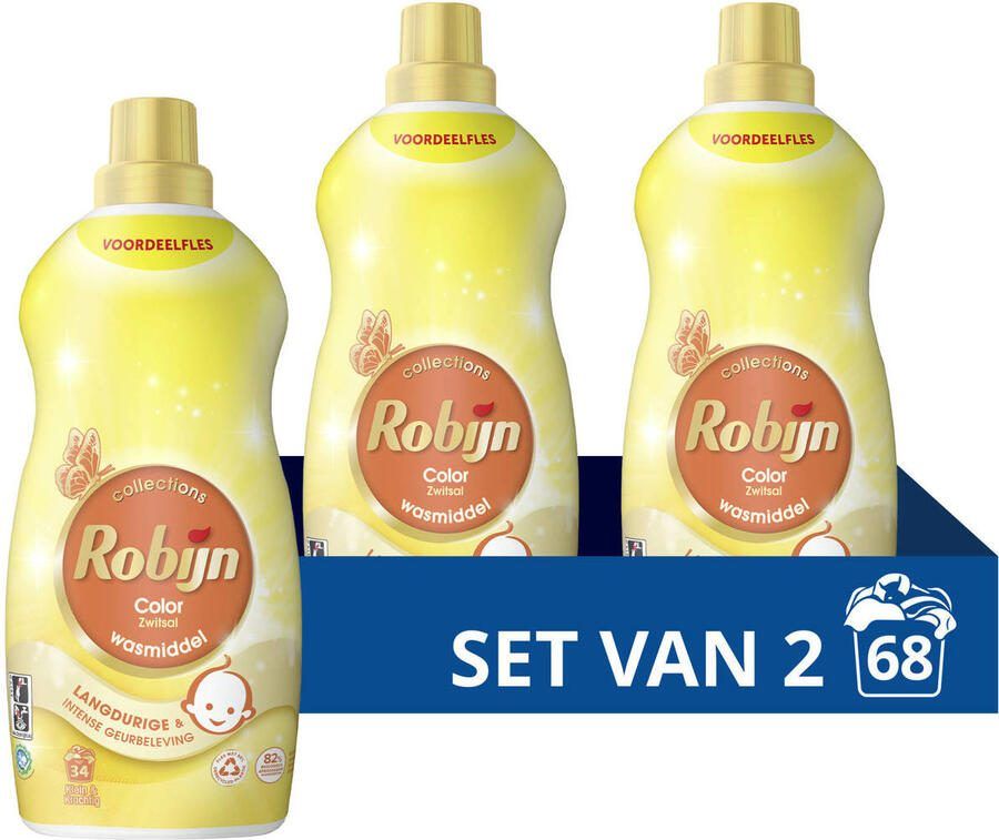 Robijn Klein & Krachtig Collections Color Zwitsal vloeibaar wasmiddel 2 x 39 wasbeurten