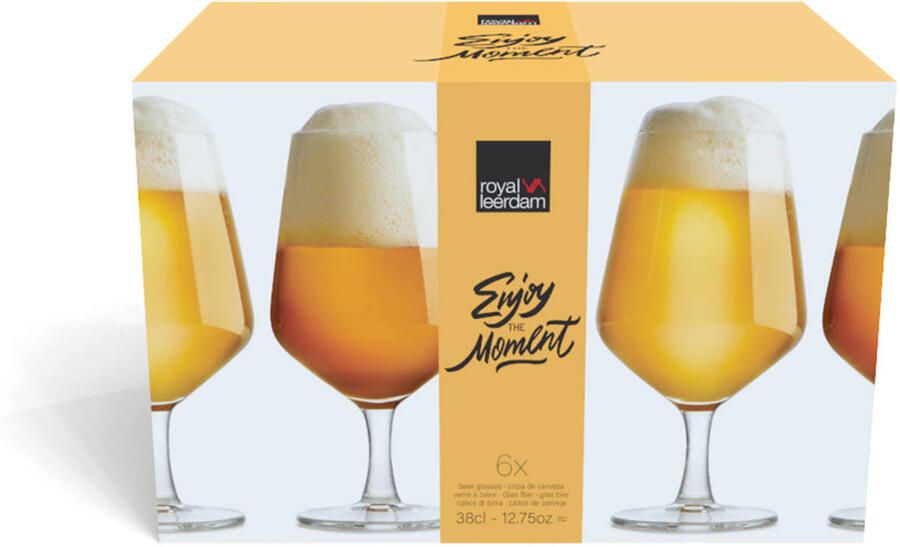 Royal Leerdam Enjoy the Moment Beer glas (380 ml) (set van 6)