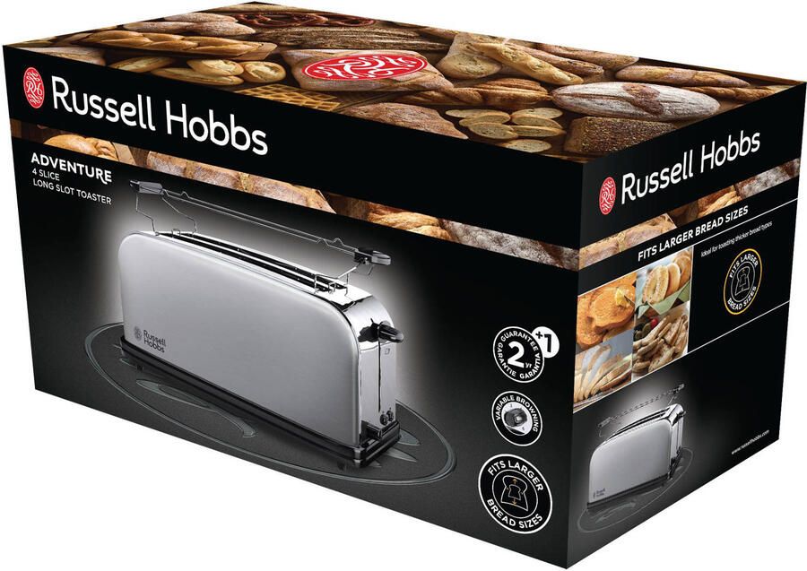 Russell Hobbs Adventure Brushed Long Slot 4S 23610-56 | Broodroosters | Keuken&Koken Keukenapparaten | 23610-56 - Foto 4