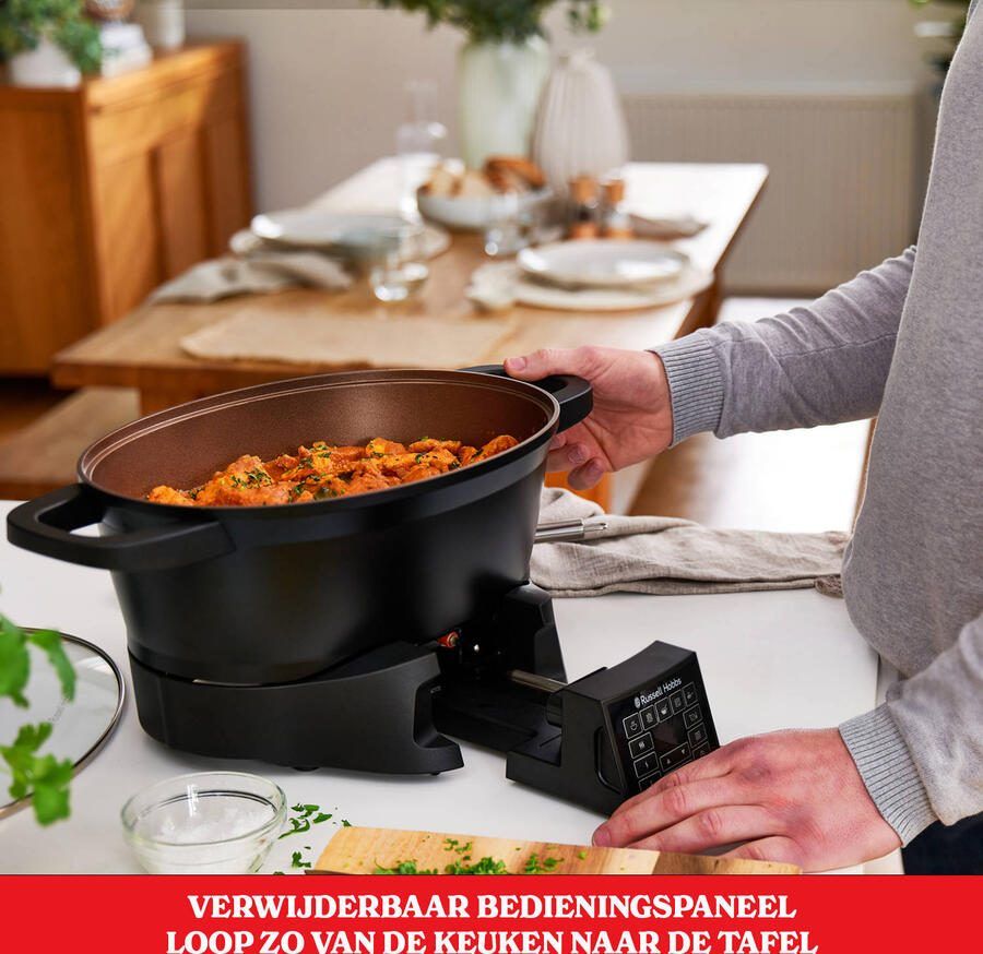 Russell Hobbs Elektrische multicooker Good 2 Go 8 functies 6 5 liter inhoud gegoten aluminium Zwart - Foto 4