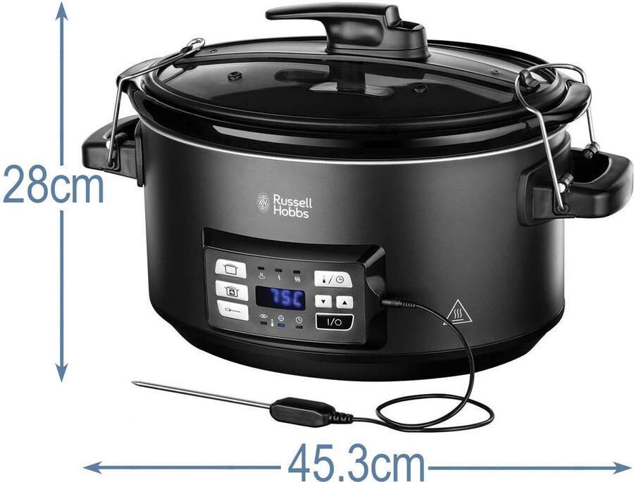 Russell Hobbs 25630-56 3in1 Slowcooker Sous Vide-functie Koken op lage temperatuur Temperatuursonde Langzaam koken - Foto 4