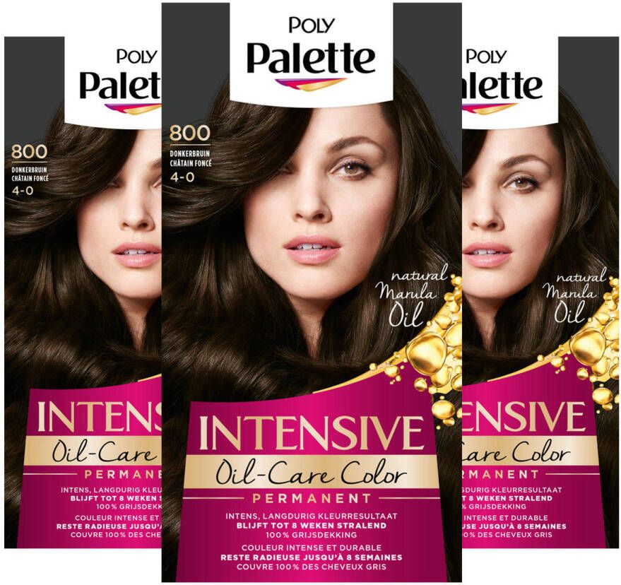 Schwarzkopf Poly Palette haarkleuring voordeelverpakking 800 Donkerbruin