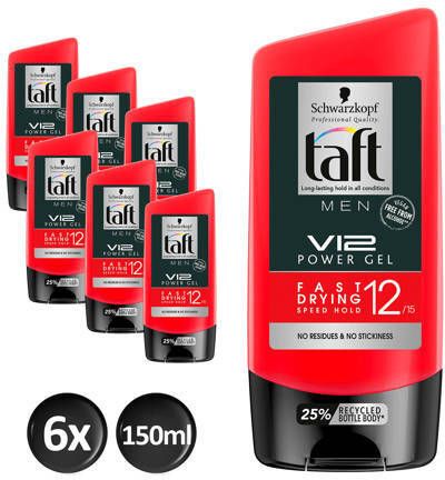 Taft Styling V12 Power Gel Tottle Haargel -Haarstyling Voordeelverpakking 6 x 150 ml