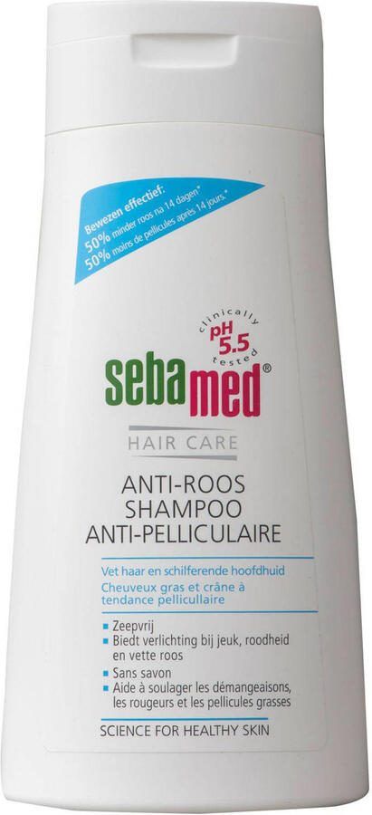 Sebamed Anti-Roos Shampoo Zeepvrij 50% minder roos binnen 14 dagen Piroctone olamine vermindert jeuk roodheid en irritatie 400 ml