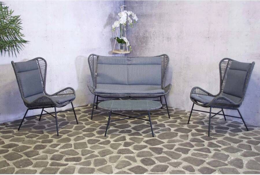 SenS-Line Rome loungeset Sand Black Weebestendig Aluminium frame - Foto 7