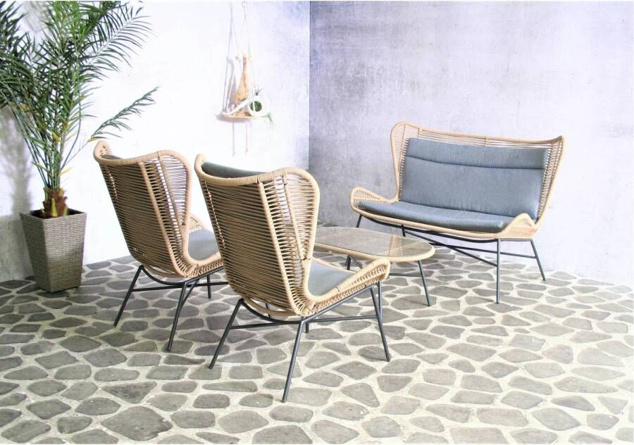 SenS-Line Rome loungeset Sand Black Weebestendig Aluminium frame - Foto 6