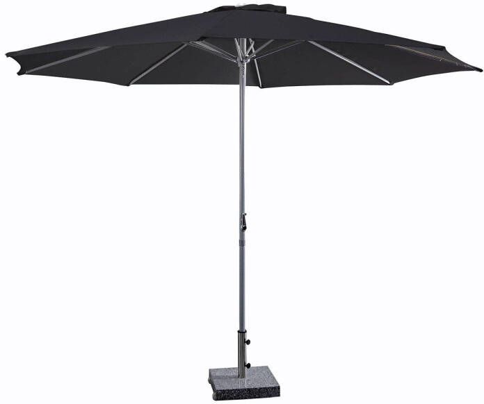 SenS-Line Parasol Salou Stokparasol Ø300 cm 8-ribs- Polyester Zwart Zonder Parsolvoet - Foto 3