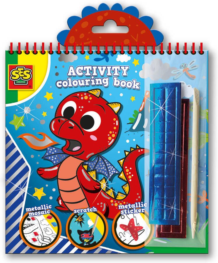 SES Doe kleurboek metallic 3 in 1 vrolijke illustraties