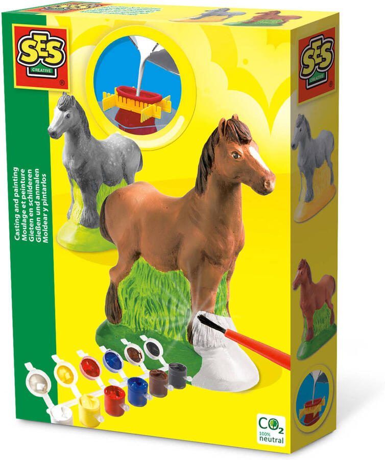 SES Gips Gieten en schilderen Paard sneldrogend Gips gieten met gietmal houder gips verf en penseel Knutselen - Foto 5