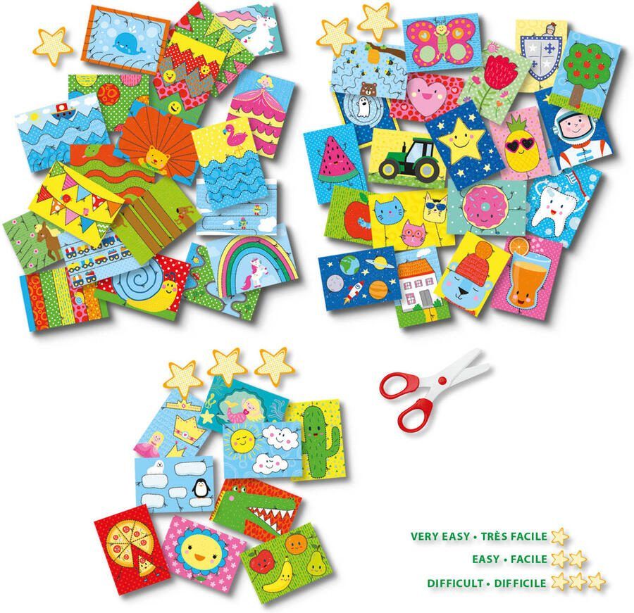 SES Ik leer knippen Mega set Montessori met 48 mooie knipvellen en veilige schaar die alleen papier knipt Knutselpakket Speelgoed 3 jaar - Foto 4