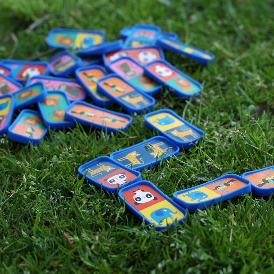 SES Street domino 28 stenen met stickers in handige bewaartas - Foto 3