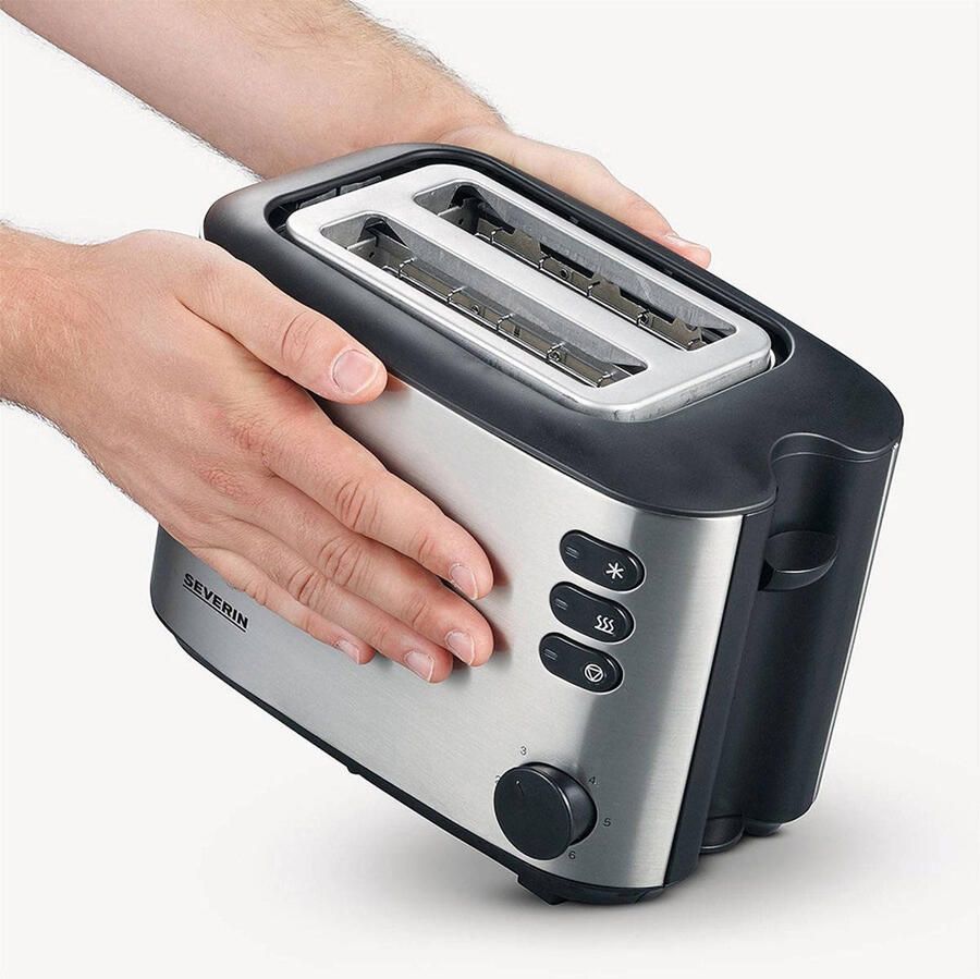 Severin Toaster AT 2514 incl. centrering van de sneetjes voor een gelijkmatige bruining en geïntegreerd opzetstuk voor het roosteren van broodjes - Foto 5