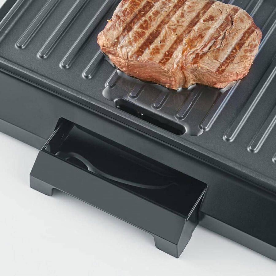 Severin Contactgrill KG 2394 grillplaten met antiaanbaklaag inzetbaar als steak grill sandwich grill of panini maker inclusief vetopvangschaal - Foto 4