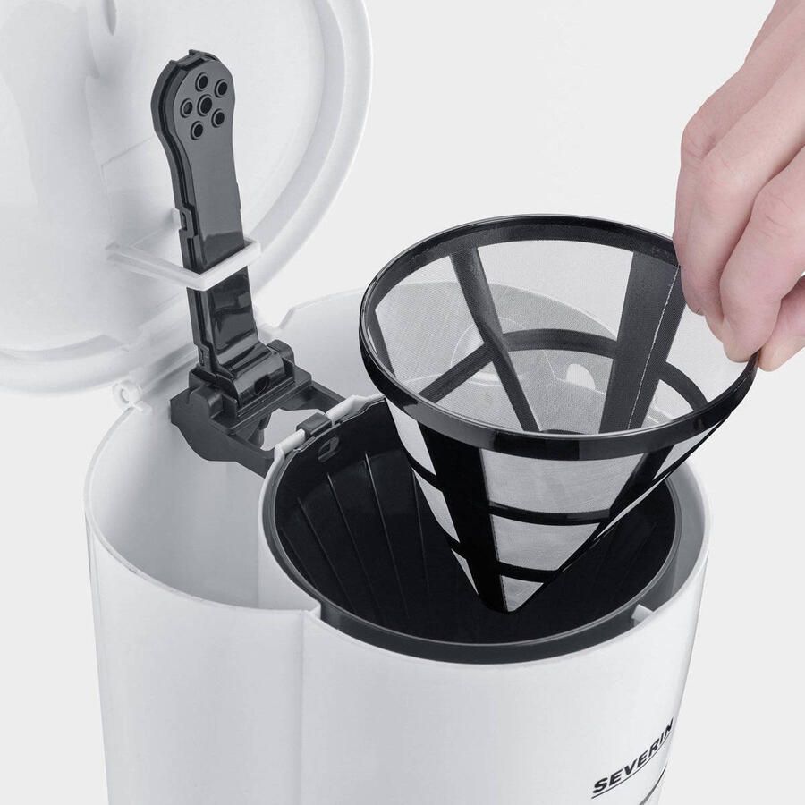 Severin KA 4323 Filter-koffiezetapparaat met afwasbaar permanent filter 900 Watt Wit - Foto 3