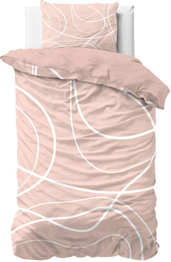 Sleeptime 1-persoons dekbedovertrek met print 140x220 cm roze