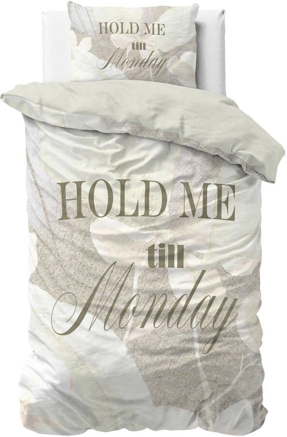 Sleeptime 1-persoons dekbedovertrek met print 140x220 cm zand