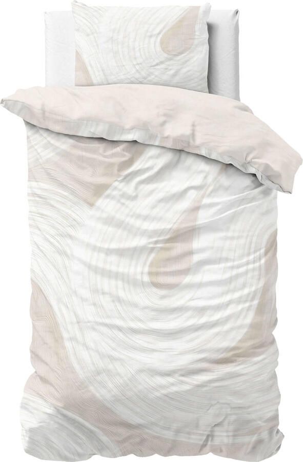 Sleeptime 1-persoons dekbedovertrek met print 140x220 cm zand