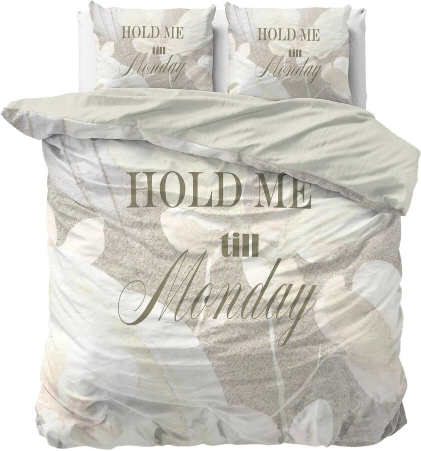 Sleeptime lits-jumeaux dekbedovertrek met print 240x220 cm zand