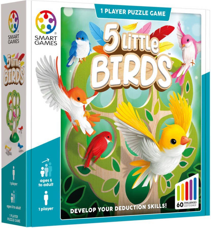SmartGames 5 Little Birds denkspel voor jong én oud 60 opdrachten logica