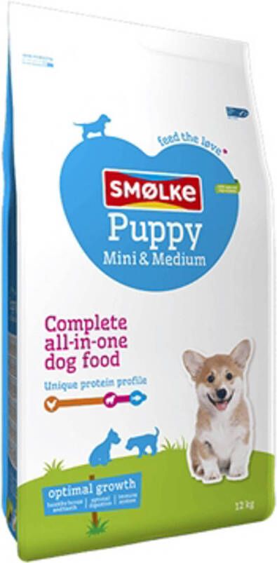 Smolke Puppy Mini-Medium Hondenvoer Kip Lam 12 kg