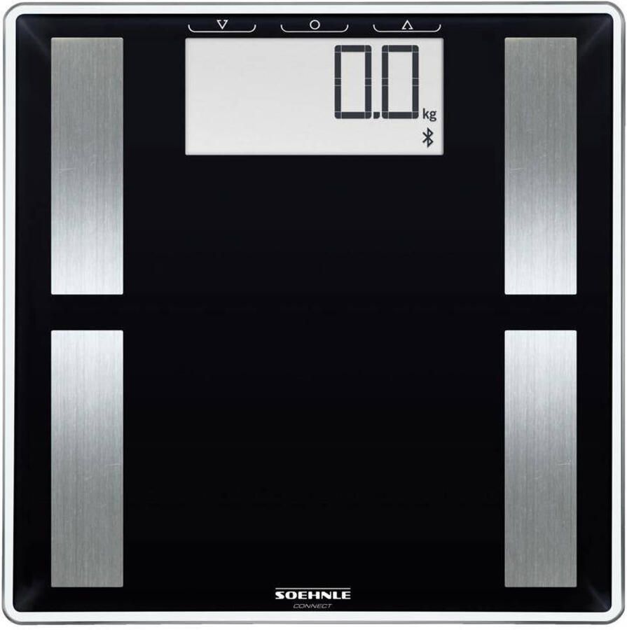 Leifheit Soehnle analyse Connect-personenweegschale Shape Sense Connect 50 met Bluetooth 8 personene zwart tot 180 kg incl. batterijen