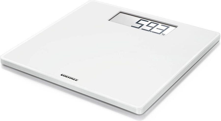 Leifheit Soehnle personenweegschaal digitaal Style Sense Safe 100 wit tot 180 kg incl. batterijen