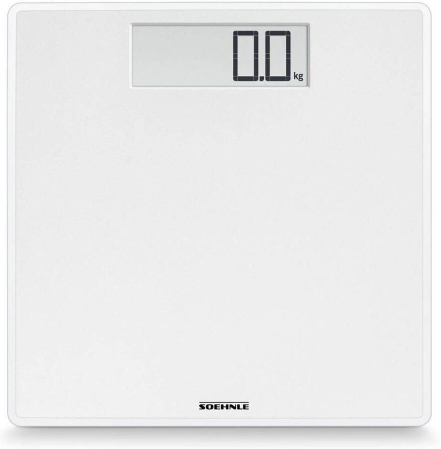 Leifheit Soehnle personenweegschaal digitaal Style Sense Safe 100 wit tot 180 kg incl. batterijen