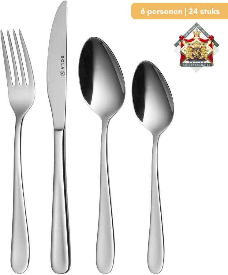 Sola Bestek Set Florence 100 Delig Bestekset 12 Persoons Modern Vaatwasserbestendig Zilverwit Premium Edelstaal 18 10 RVS Zilver - Foto 8