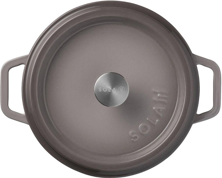 Sola Braadpan met deksel Gietijzer Grijs ø 28 cm 5 Liter geëmailleerde anti-aanbaklaag
