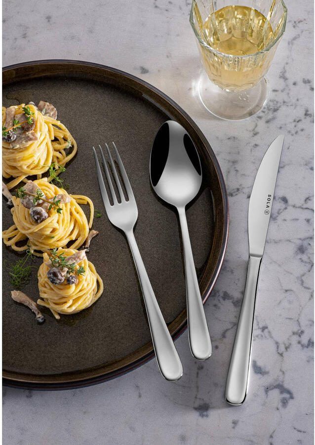 Sola Bestek Set Florence 100 Delig Bestekset 12 Persoons Modern Vaatwasserbestendig Zilverwit Premium Edelstaal 18 10 RVS Zilver - Foto 5