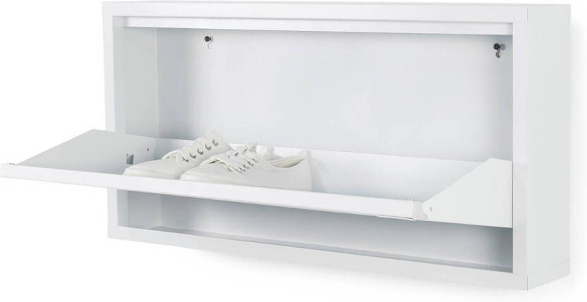 Spinder Design | Schoenenkast Billy 1 | Wit gepoedercoat | 72 x 37 5 x 12 5 cm - Foto 6