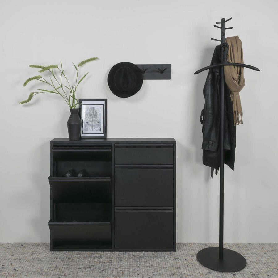 Spinder Design Billy 6 Schoenenkast met 6 vakken 98x15x86 cm Zwart - Foto 2