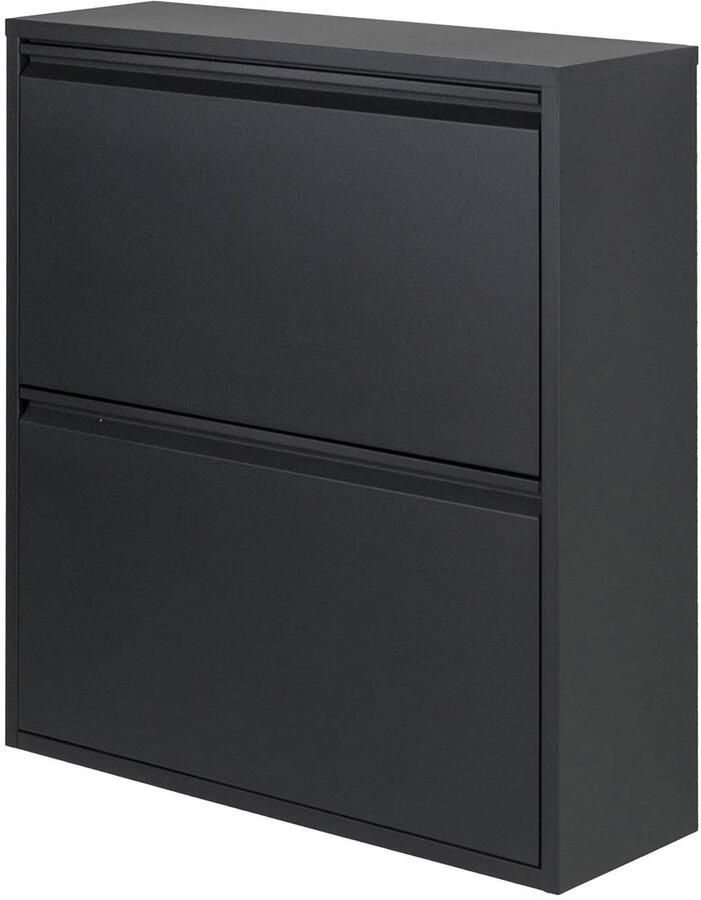 Spinder Design Billy 2 Schoenenkast met 2 vakken 75x22 5x75 Zwart - Foto 7