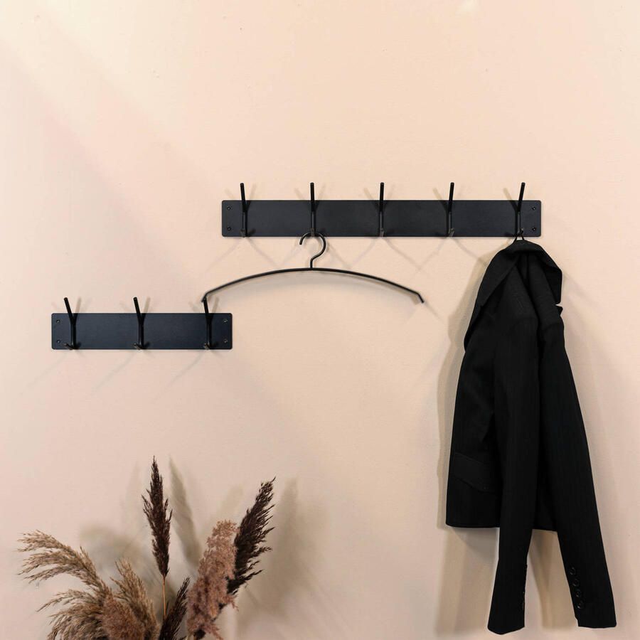 Spinder Design Fusion Wandkapstok met 5 haken 70x6x11 5 cm Zwart - Foto 5