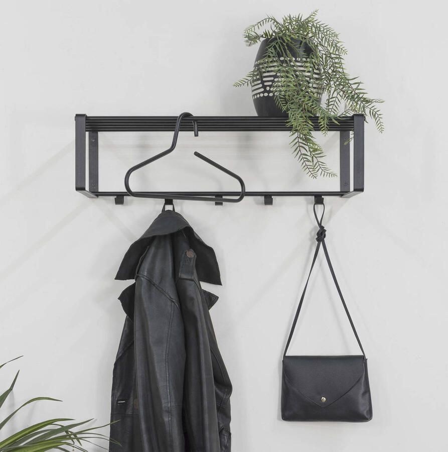 Spinder Design Rex 2 Wandkapstok met 5 haken 70x29x19 cm Zwart - Foto 5