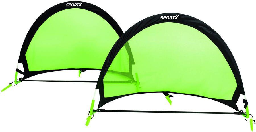 SportX voetbaldoel set 2 Goals Zwart Groen